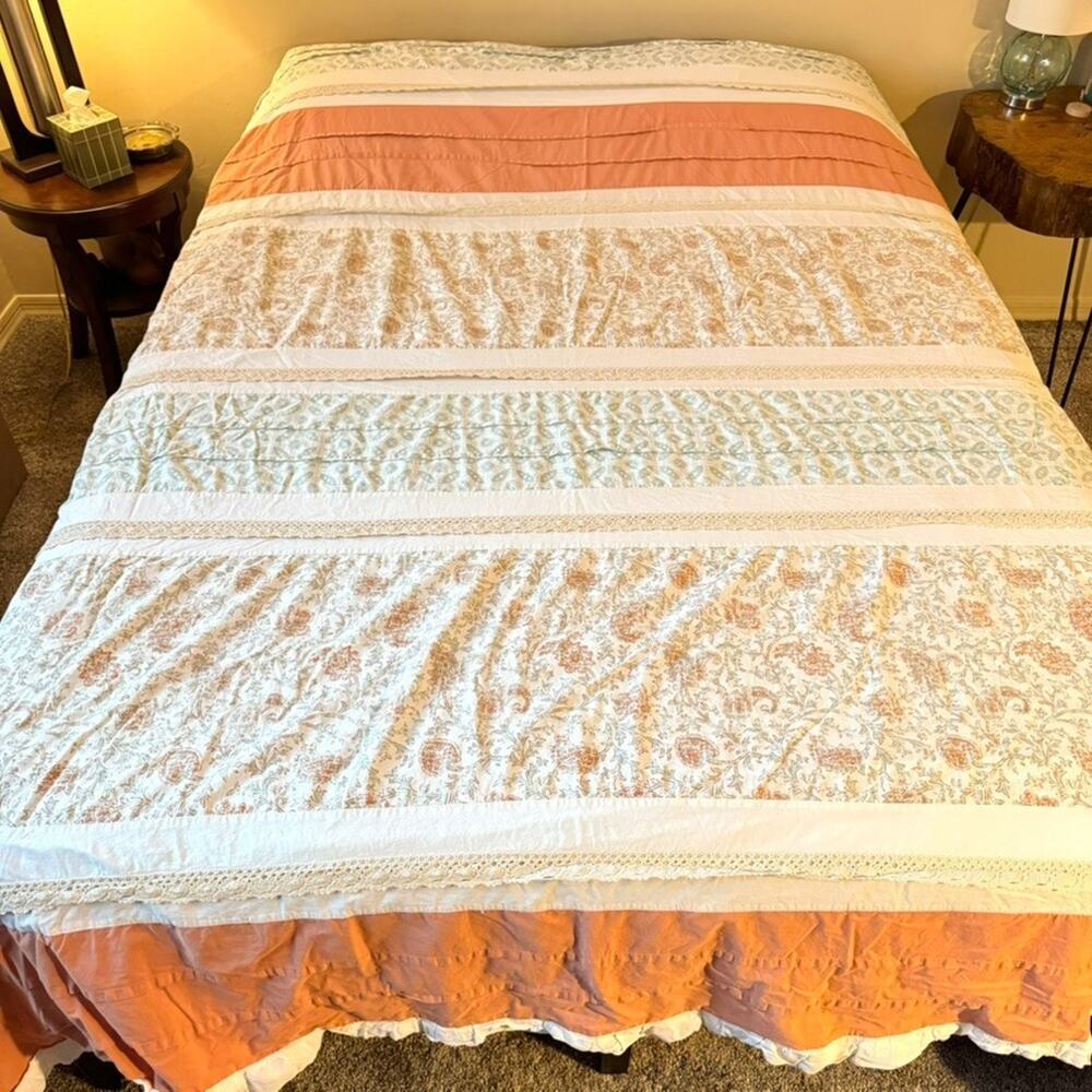 Madison Park Queen Duvet Cover CORAL Dawn Cotton Percale Bedding Collection